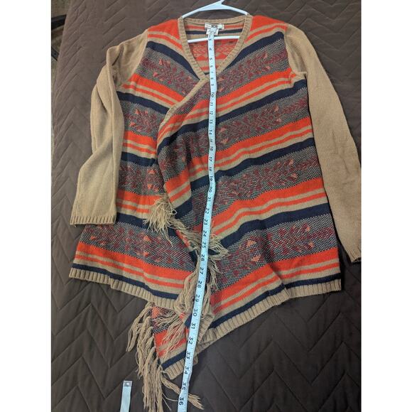 Waterfall style open knit Southwestern style cardigan by Flying Tomatoes, L - Picture 9 of 9